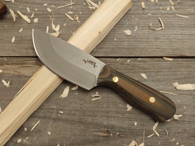 GNK &amp; Lance Knives Kamishak 4.75&quot; Fixed Blade / Camo Micarta / Stonewash AEB-L