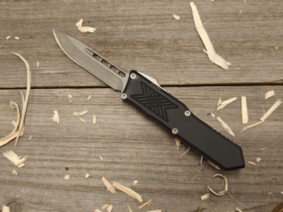 Guardian Tactical GTX-025 S/E 2.75&quot; OTF Automatic / Black Aluminum / Stonewash Elmax