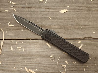 Guardian Tactical Scout 3.5&quot; S/E OTF Automatic / Black Aluminum / Dark Stonewash Elmax