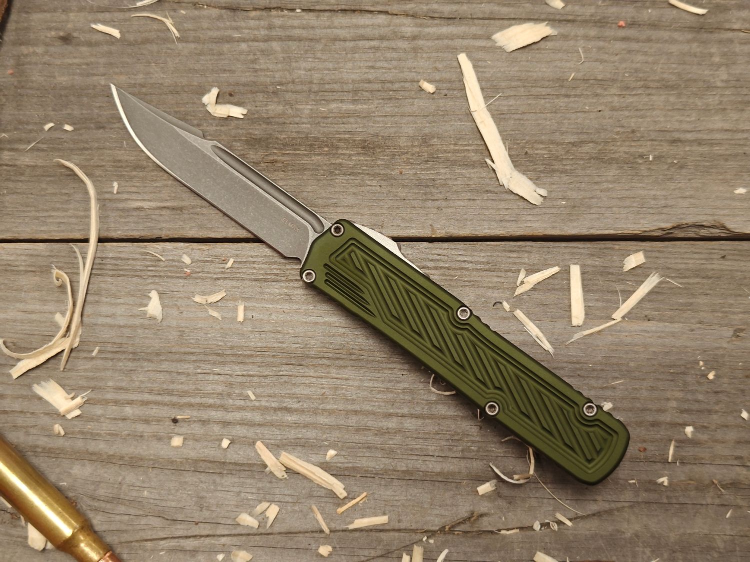 Guardian Tactical Scout 3.5&quot; S/E OTF Automatic / OD Green Aluminum / Stonewash Elmax