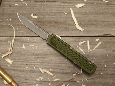 Guardian Tactical Scout 3.5&quot; S/E OTF Automatic / OD Green Aluminum / Stonewash Elmax