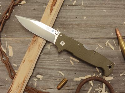Cold Steel SR1 4&quot; Tri-Ad Lock Folding / OD Green G-10 / Satin S35VN (Pre-Owned)