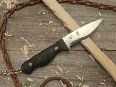 William Collins Baby Bird 4&quot; Bush Knife / Black Micarta / Satin AEB-L