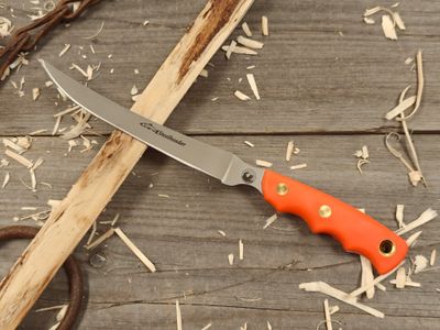 Knives of Alaska Steelheader 5.75&quot; Fillet Knife / Orange SureGrip™ / Bead Blast 440C
