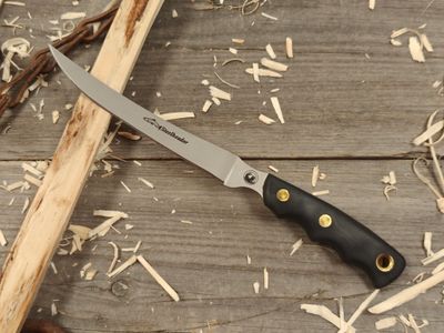 Knives of Alaska Steelheader 5.75&quot; Fillet Knife / Black SureGrip™ / Bead Blast 440C 