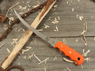 Knives of Alaska Coho 8&quot; Fillet Knife / Orange SureGrip™ / Bead Blast 440C