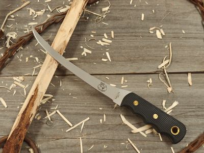 Knives of Alaska Coho 8&quot; Fillet Knife / Black SureGrip™ / Bead Blast 440C