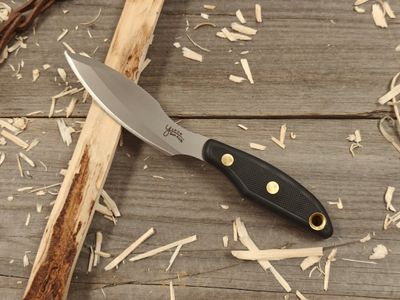 Knives of Alaska Yukon #2 3.75&quot; Fixed Blade Elliptical Hunting Knife, D2 Tool Steel / SureGrip™ Handle