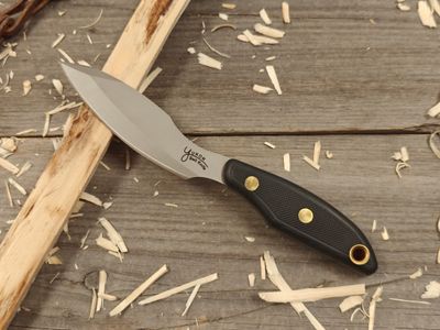 Knives of Alaska Yukon #1 3.75&quot; Fixed Blade Elliptical Hunting Knife, D2 Steel / SureGrip™ Handle