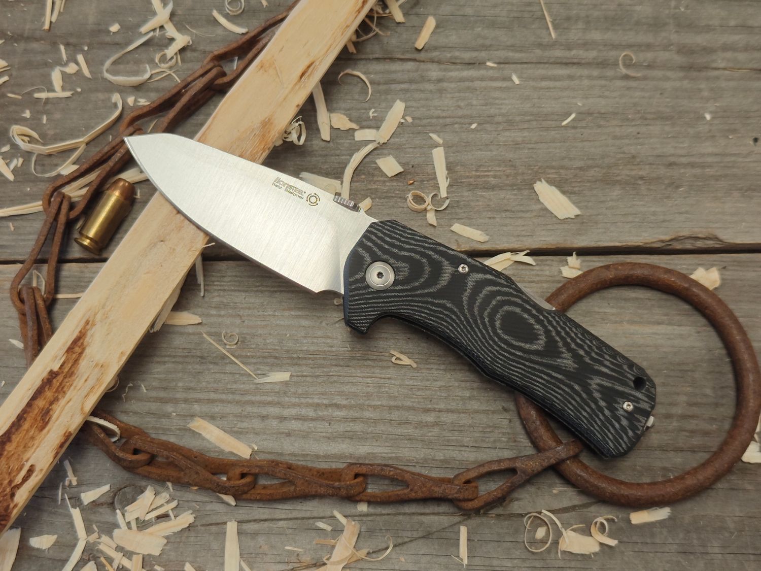 LionSteel TM1 3.5&quot; Lockback Knife / Black Micarta / Satin Sleipner