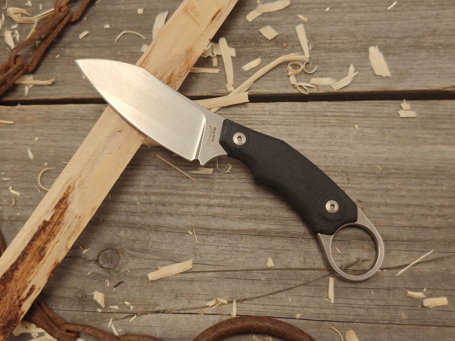 LionSTEEL H1 3&quot; Fixed Blade Knife / Black G10 / Stonewash M390