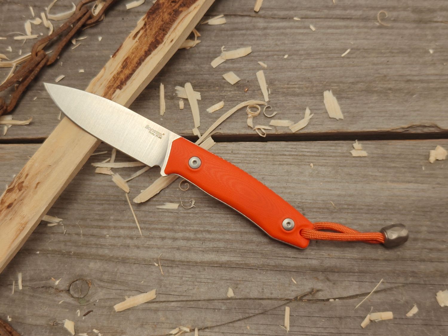 LionSTEEL M1 3&quot; Fixed Blade Knife / Orange G10 / Satin M390