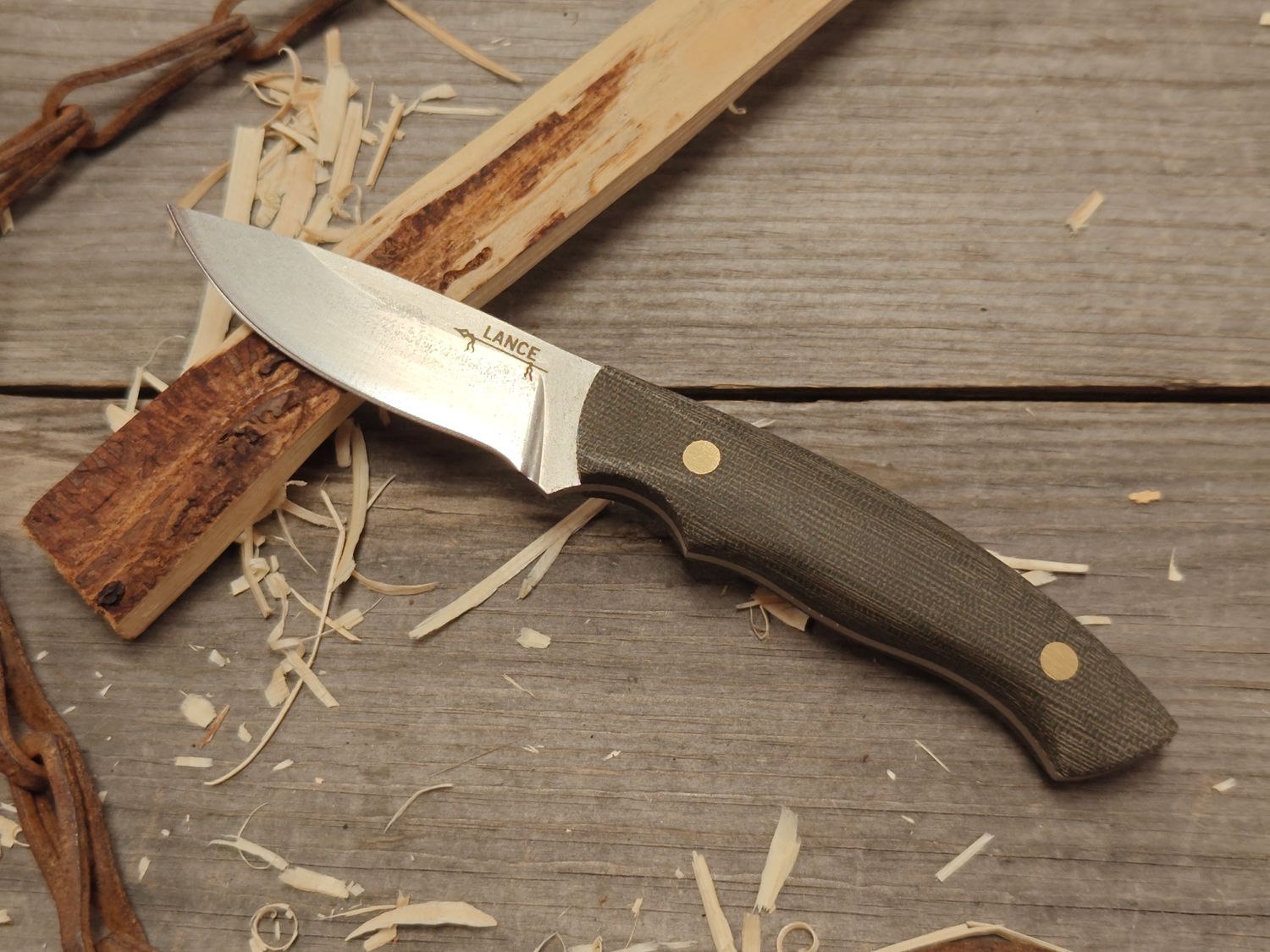 GNK &amp; Lance Knives Yentna 3.25&quot; Fixed Blade / OD Green Micarta / Satin AEB-L