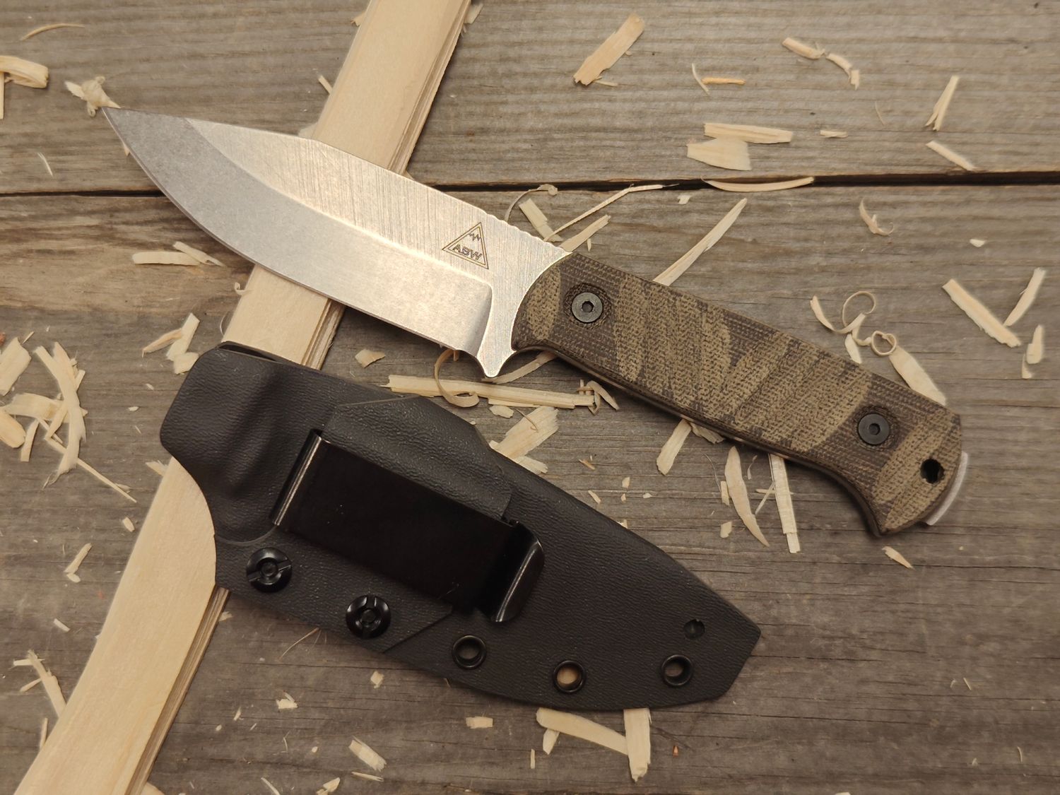 Alaska Blade Works Chugach 4&quot; Fixed Blade / OD Green Micarta / StoneWash S45VN