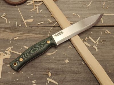 Casstrom No. 14 Swedish Forest Knife 5.5&quot; Fixed Blade With Ferro Rod / Green Micarta / Satin A8MOD Carbon Steel