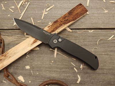 Pro-Tech Terzuola ATCF 3.5&quot; Push Button Auto Blade / Black Aluminum / Black CM-154