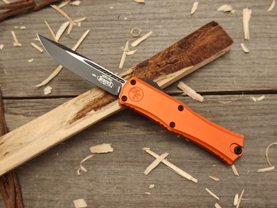 Microtech Hera II Mini 3&quot; OTF Automatic Knife / Orange Aluminum / Two-Tone Bohler M390MK