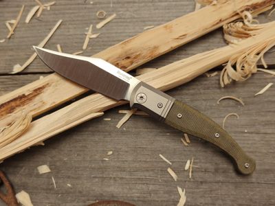 LionSteel Gitano 3.25&quot; Slip Joint / Green Micarta / Satin M390
