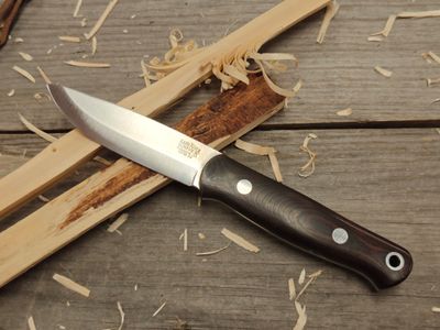 Bark River Bushcrafter 4" Fixed Blade / Black and Red Linen Micarta / Satin CPM 3V (Pre-Owned)