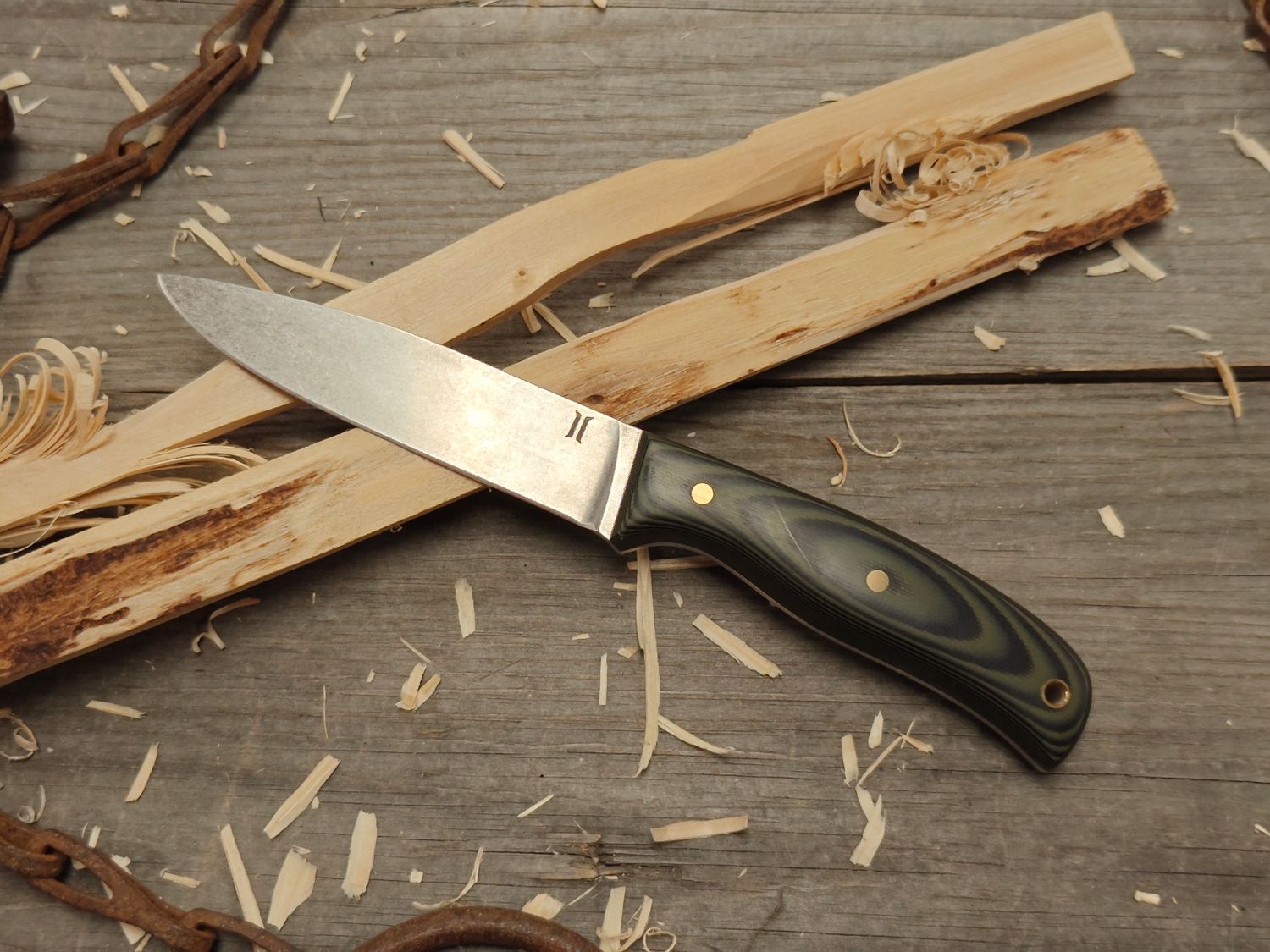 Isley Blades Model 42 4.5&quot; Fixed Blade / Black &amp; OD Green G10 / Stonewash AEB-L