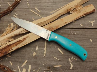 Isley Blades Model 42 4.5&quot; Fixed Blade / Light Blue G10 / Stonewash AEB-L