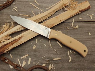 Isley Blades Model 42 4.5&quot; Fixed Blade / Beige G10 / Stonewash AEB-L