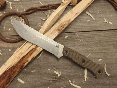 Alaska Blade Works Unimuk Skinner 5.5&quot; Fixed Blade / OD Green Micarta / StoneWash S45VN