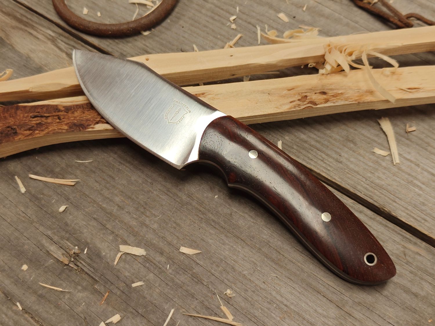 John Chamberlin 3.5&quot; Skinning Knife / Cocobolo / Satin AEB-L
