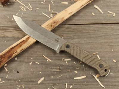 Alaska Blade Works Brooks Range 5.5&quot; Fixed Blade / OD Green Micarta / StoneWash S45VN (Pre-Owned)