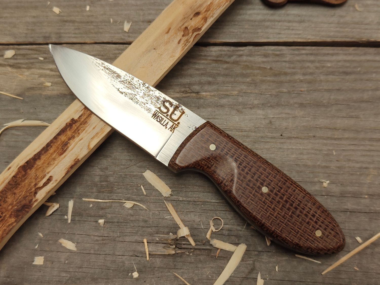 Stephen Unrein Knives 3&quot; Fix Blade / Burlap Micarta / Satin O1