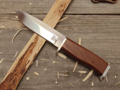 Stephen Unrein Knives Rasp 3.5&quot; Fix Blade / Natural Micarta / Satin High Carbon Steel