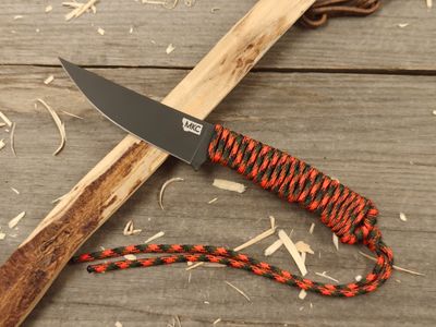 Montana Knife Co. SpeedGoat 2.0 3.75&quot; Fixed Blade / Orange &amp; Black Paracored / Black 52100 Ball Bearing Steel