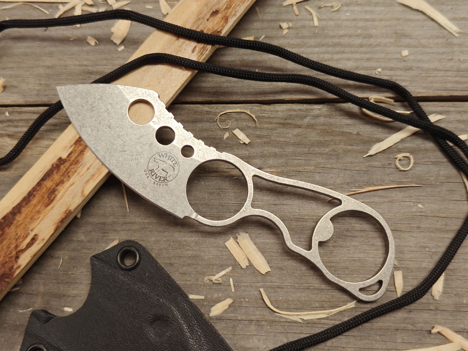 White River Knives Knucklehead II 2.875" Fixed Blade / Skeletonized /  Stonewash S35VN