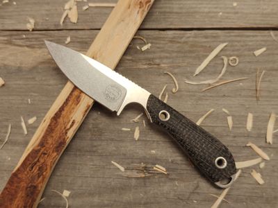 White River Model 1 Caper 3" Fixed Blade / Black Burlap Micarta / Stonewashed Magnacut