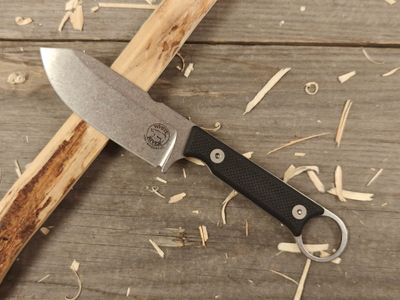 White River Knives Firecraft 3.5 Pro 3.5" Fixed Blade Knife / Black Textured G10 / Stonewashed MagnaCut