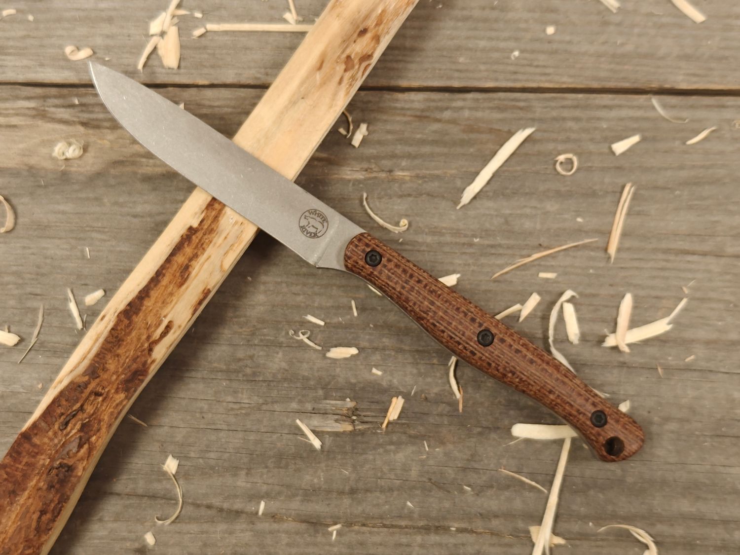 White River Knives Exodus 4" Fixed Blade / Natural Burlap Micarta / Stonewash S35VN