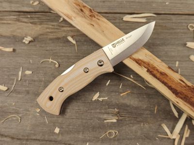 Helle Berget 2.25&quot; Lockback Folder / Beige Canvas Micarta / Satin 12C27