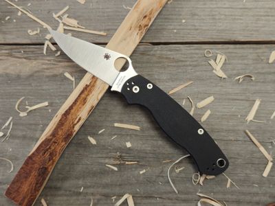 Spyderco Paramilitary 2 3.44&quot; Compression Lock Blade / Black G-10 / Satin S45VN