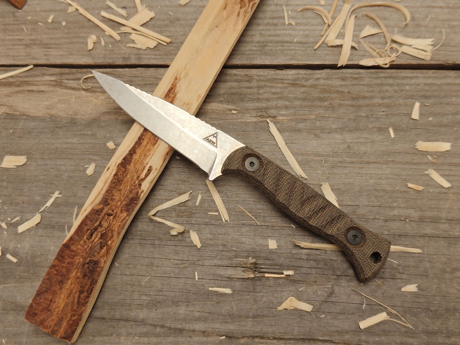 Alaska Blade Works Thinhorn 3.25&quot; Fixed Blade / OD Green Micarta / StoneWash S45VN