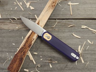  Vosteed Corgi 3&quot; Treklock Knife / Purple G10 / Satin 14C28N