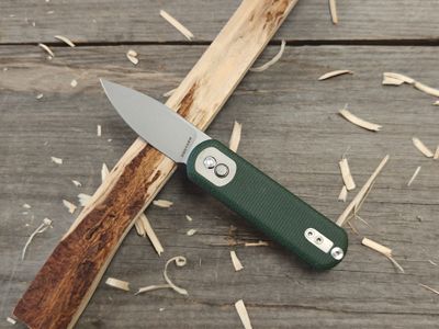Vosteed Corgi Pup 2.37&quot; Treklock Knife / Green Micarta / Stonewash 14C28N