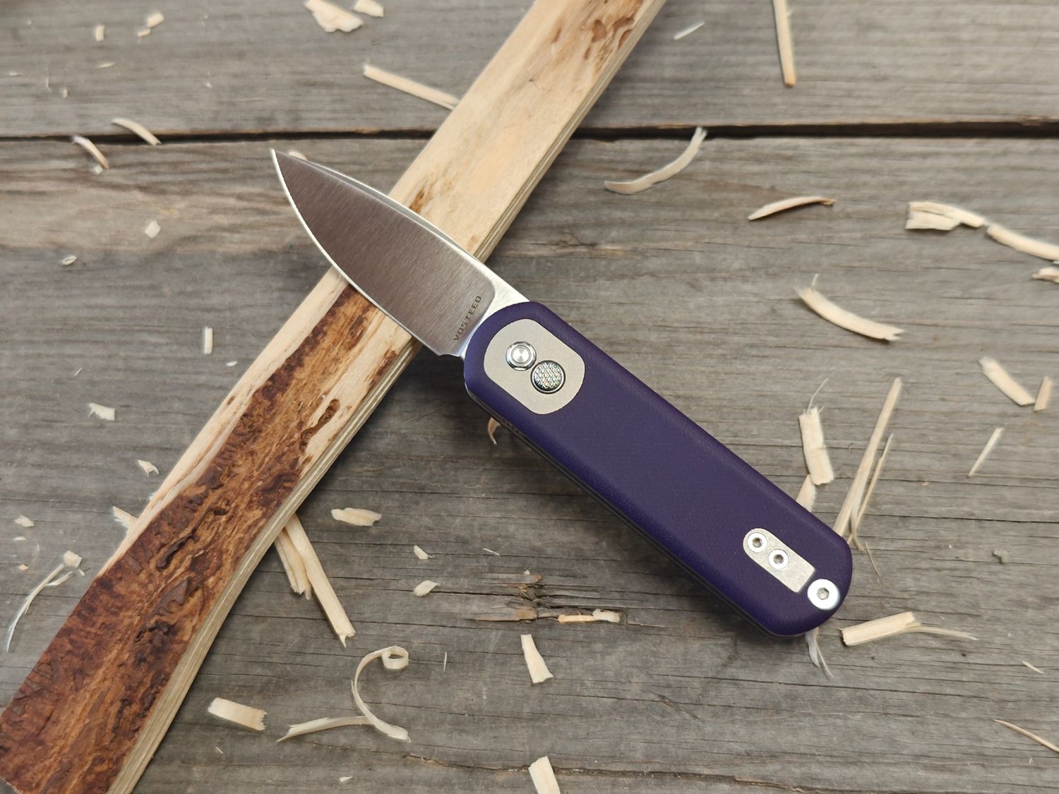 Vosteed Corgi Pup 2.5" Treklock Knife / Purple Micarta / Satin S35VN