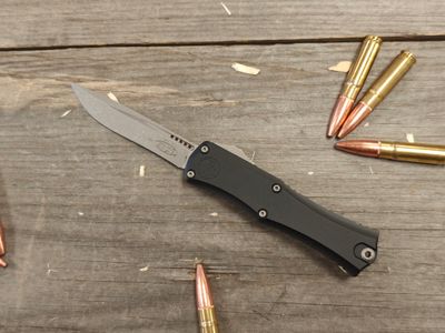 Microtech Hera II Mini 3" OTF Automatic Knife / Black Aluminum / Apocalyptic M390