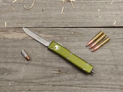 Microtech Ultratech P/S 3.4" OTF Automatic / OD Green Aluminum / Stonewash M390