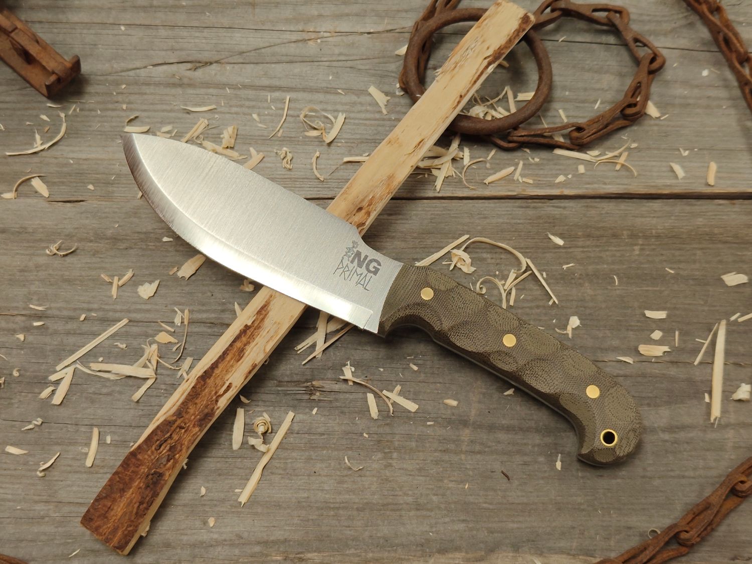 L.T. Wright Naked G.O.A.T. 6.5&quot; Fixed Blade / Green Micarta / Satin O1