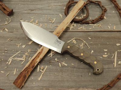 L.T. Wright Naked G.O.A.T. 6.5&quot; Fixed Blade / Green Micarta / Satin O1