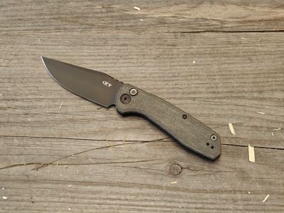 Zero Tolerance 0512 3.5&quot; Push Button Automatic / Black Micarta &amp; Black Titanium / Black CPM CRU-WEAR