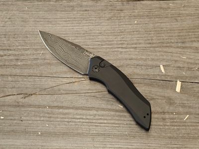 Kershaw Launch 1 3.5&quot; Buttonlock Auto / Black Aluminum / Damascus
