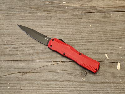 Kershaw Livewire 3.4&quot; OTF Auto / Black Aluminum &amp; Red G10 / Black CPM-Magnacut