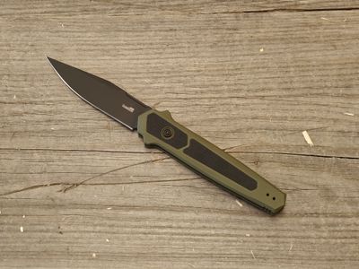 Kershaw Launch 17 3.5&quot; Auto Push Button / OD Green Aluminum &amp; Black G10 / Black CPM-MagnaCut
